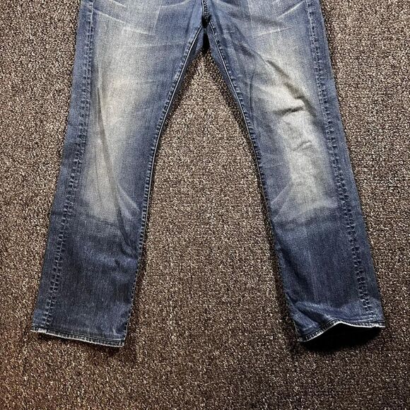 7 For All Mankind Jeans Men’s 33x31 Blue Denim Bootcut Distressed Casual Y2K - Picture 5 of 6